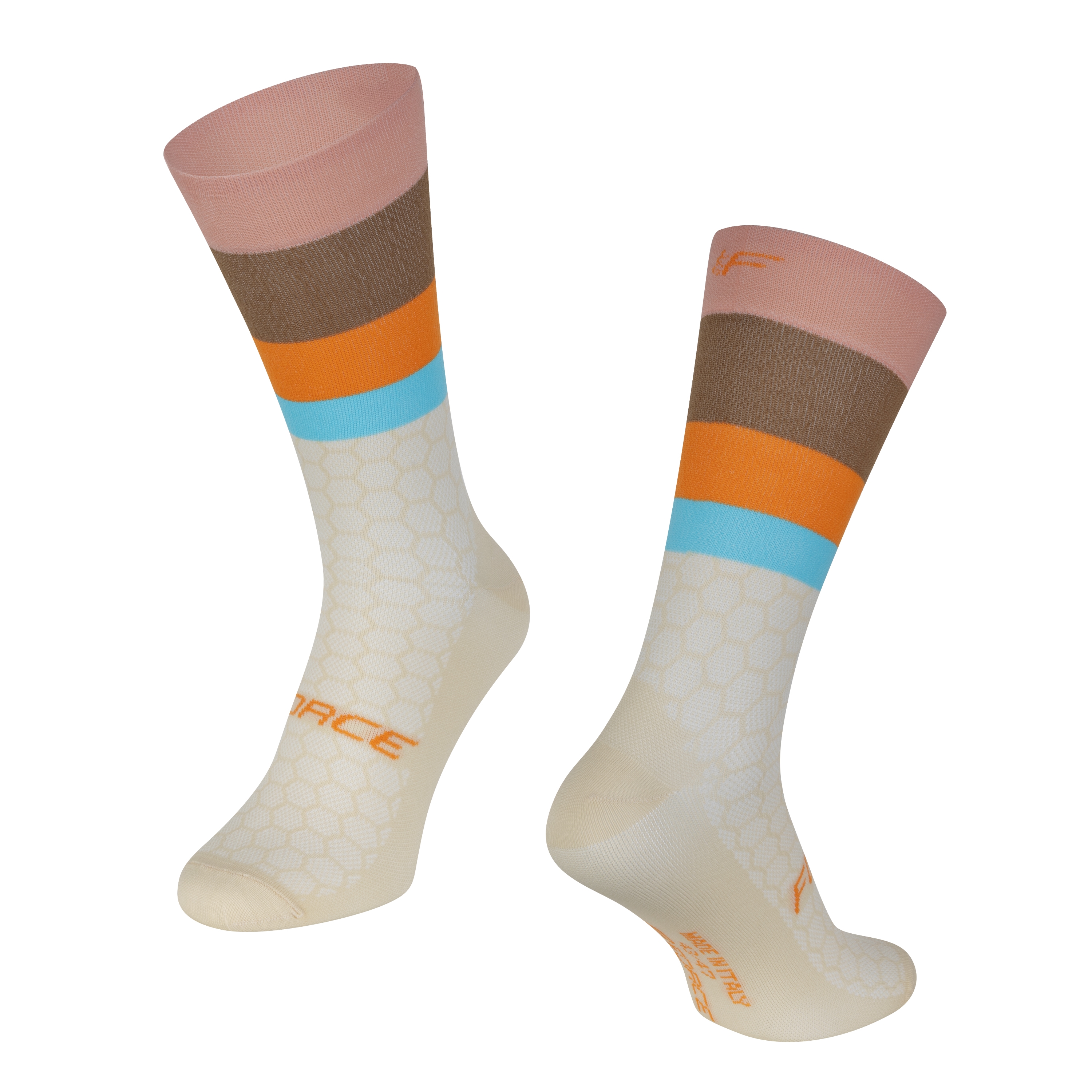čarape FORCE FREEDOM beige-orange, L-XL/43-47