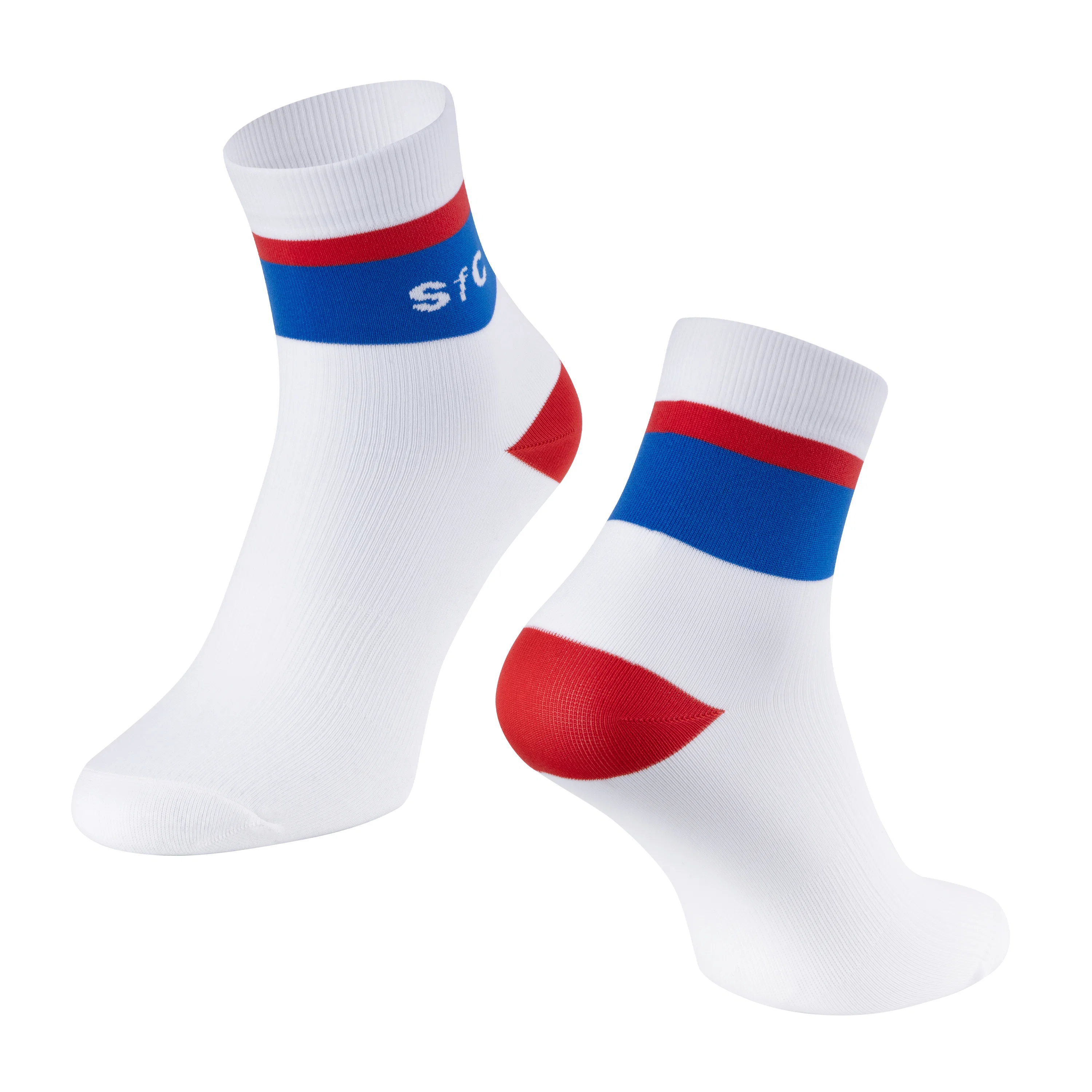 Socks FORCE STRIPE short, white-blue L-XL/42-46